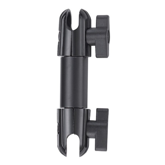 Adjustable black clamp for versatile mounting applications.