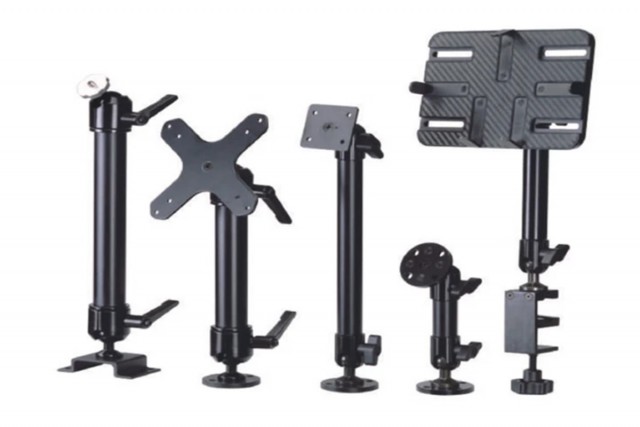 A selection of Onyx Mount's adjustable arms and mounts for various devices.