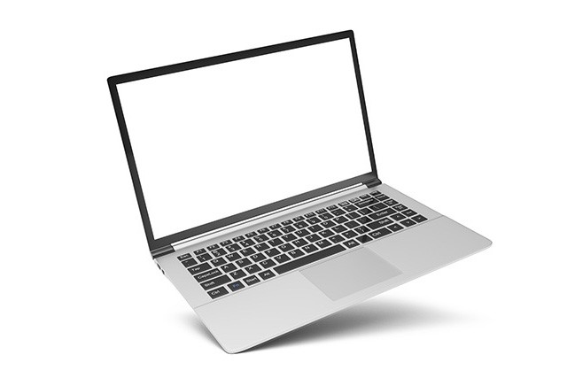 Open laptop on a white background, suitable for Laptop Mount solutions
