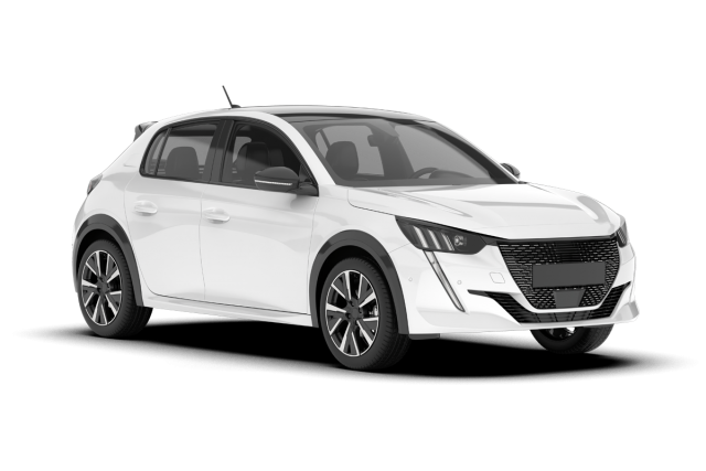 Compact white car ready for a Laptop Car Mount or Custom Phone Mount